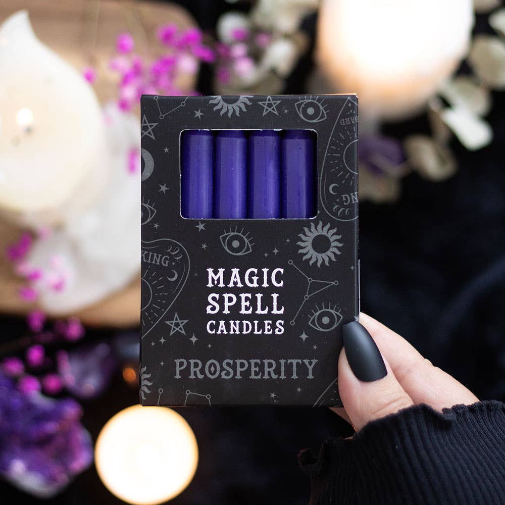 Set of 12 Purple 'Prosperity' Magic Spell Candles