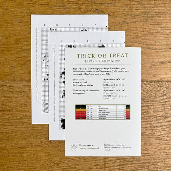 Trick or Treat - Printed Chart