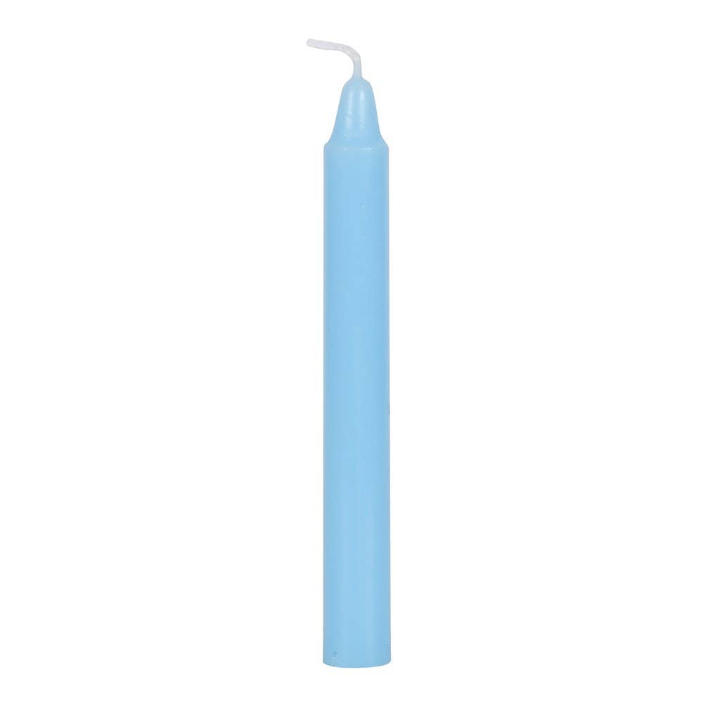 Set of 12 Light Blue 'Peace' Magic Spell Candles