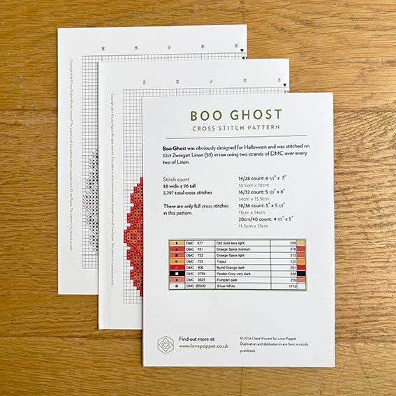 Boo Ghost - Printed Chart