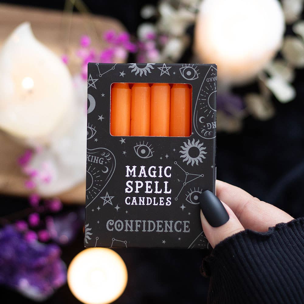 Set of 12 Orange 'Confidence' Magic Spell Candles