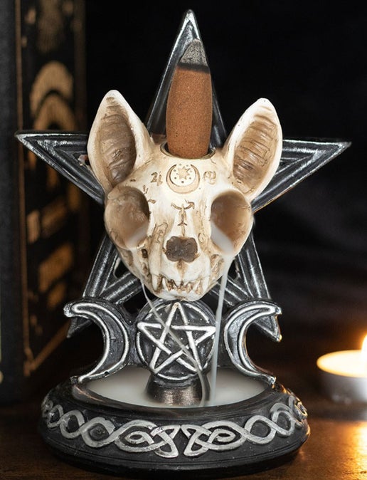 Ouija cat backflow incense burner